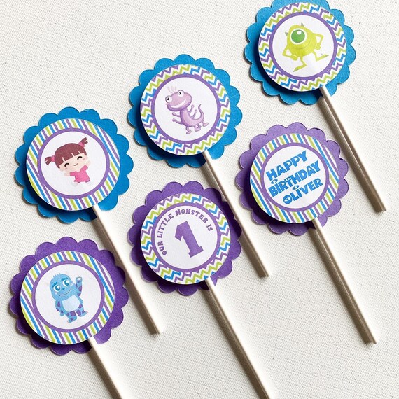Monster Birthday Cupcake Toppers. Monster Party. Monster . Cupcake