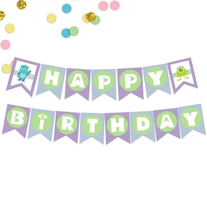 Monster Inspired Birthday Banner,Monster Inspired Birthday Party/ Monster Inspired Birthday Decoration.