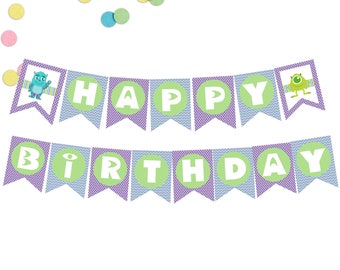 Monster Inspired Birthday Banner,Monster Inspired Birthday Party/ Monster Inspired Birthday Decoration.