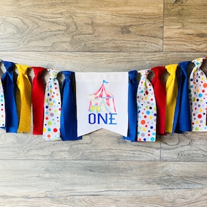 Circus High Chair Banner, Circus Birthday Banner/ Carnival Highchair Banner.