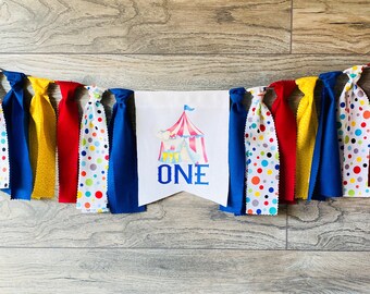 Circus High Chair Banner, Carnival Birthday, Photo Prop