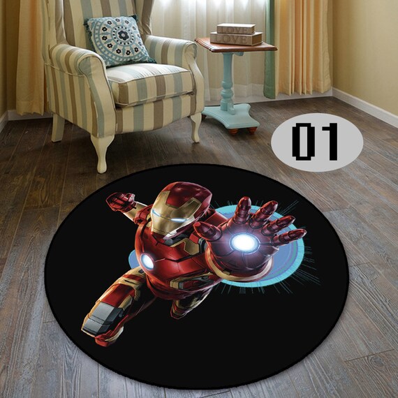 Iron Man Iron Heart Super Hero Marvel Cool Comic Floor Rug Carpet Living Room Bedroom Doormat Non Slip Chair Mat Custom Made