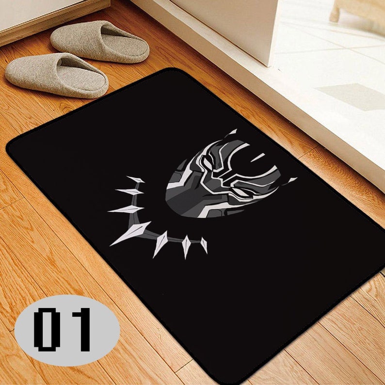 Black Panther Super Hero Marvel Cool Comic Floor Rug Carpet Etsy