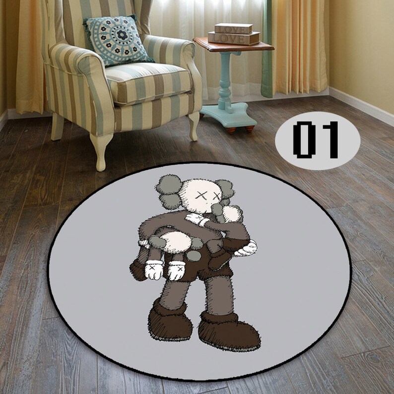 Street Fashion Street Style Kaws Cool Round Floor Rug Carpet Etsy