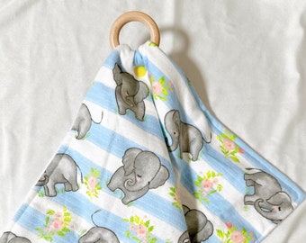Baby Elephant Baby Lovey | mom to be| baby shower gift | elephant nursery| baby girl | unique baby gift|minky