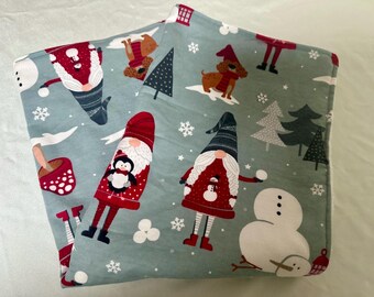 Christmas Gnomes and Snowmen Kitchen Towel | hand towel | christmas decor | snowman theme | gnome theme | kitchen decor |holiday decor|cute