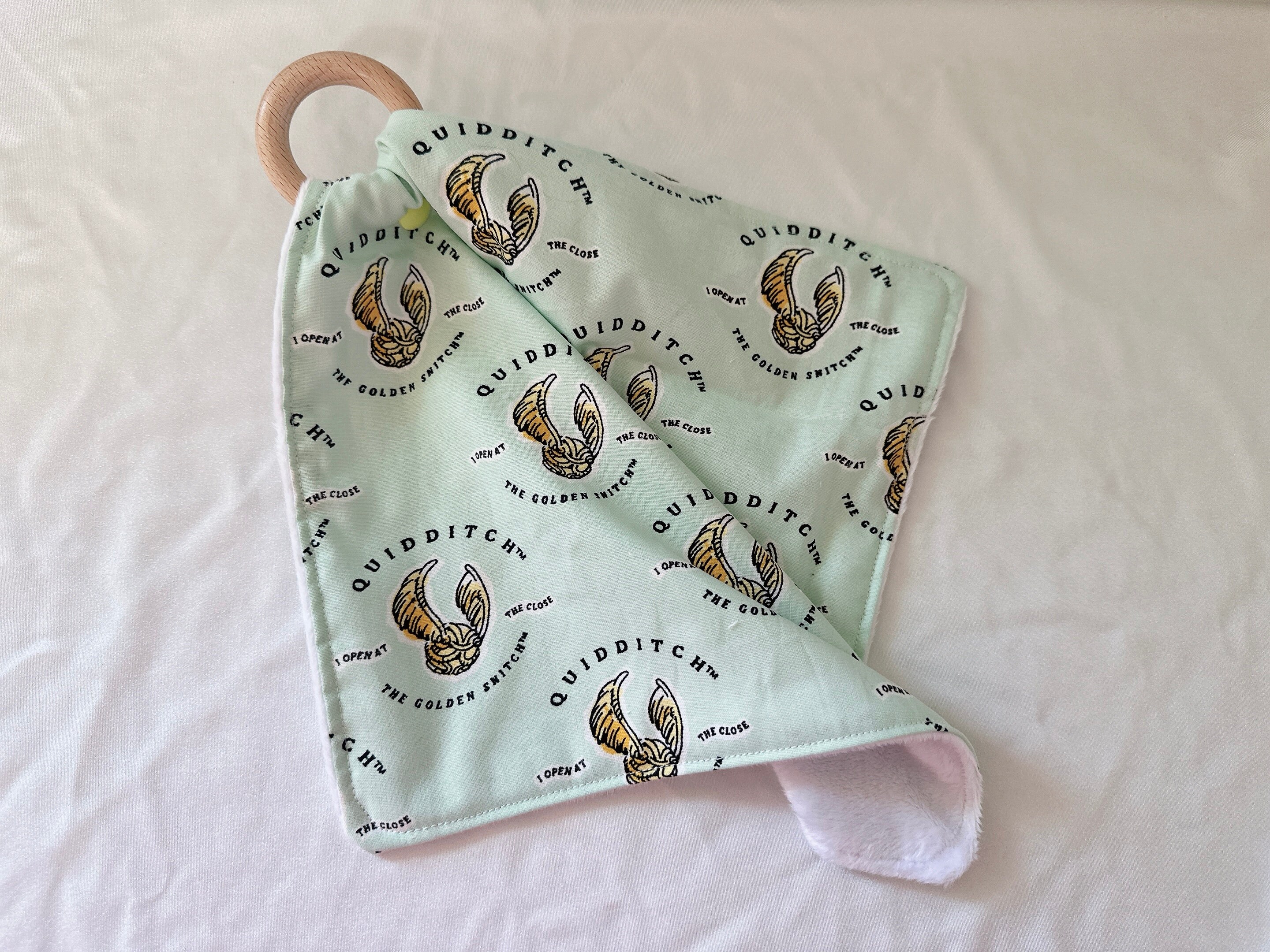 Magic Wizard Owl themed baby lovey made with licensed Harry Potter Fabric | baby shower gift | mom t