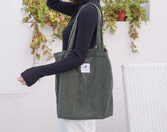 korean style corduroy tote bag