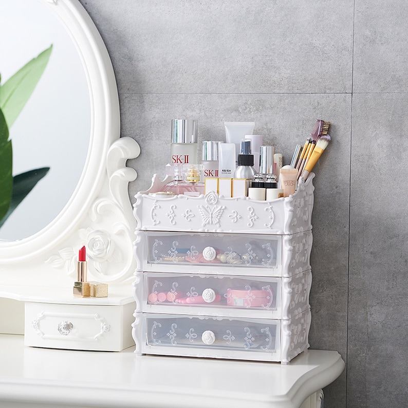 Makeup Organizer Makeup Vanity Desk Organizer Desk Etsy