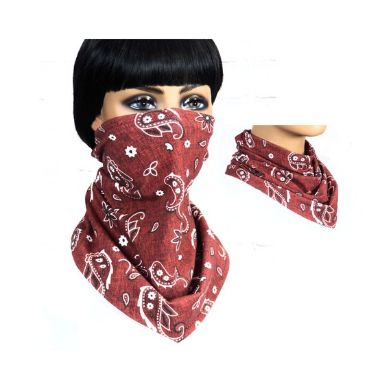 Paisley Snap Gaiter | Stretch Cotton Bandana | AlaskaSnaps Easy On/Off® Face & Neck Warmer | Snaps in Back | Handsewn in Alaska