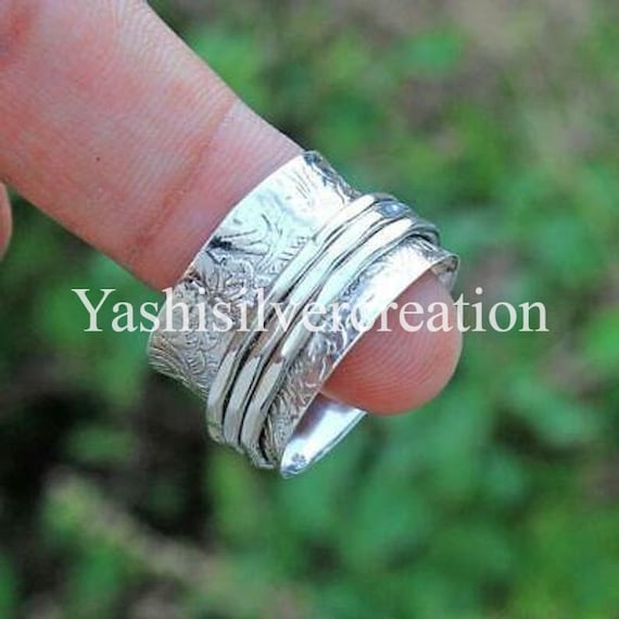Amethyst & Moonstone Spinner Band Rings 925 Sterling Silver Spinner Band Rings for Women Gift Ring for Christmas Anxiety Ring for Meditaion Amethyst & Moonstone Spinner Band Rings 925 Sterling Silver Spinner Band Rings for Women Gift Ring for Christmas Anxiety Ring for Meditaion
