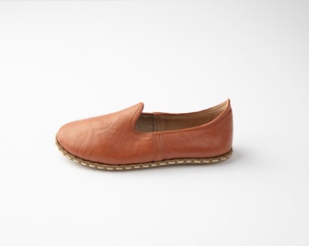 Charik - 100% Leather Insole Outsole - Breathable Handmade Shoes - Women - Tawny Brown A La Mode