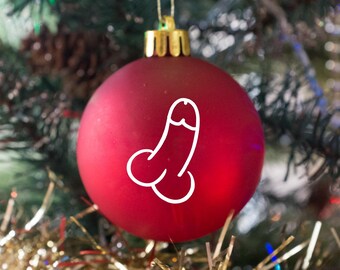 Rude Knob Bauble, Willy, Nob, Cock, Dick, Penis Bauble, Decoration Unique Christmas Tree Hanging Bauble Insult Joke Rude Gift Secret Santa