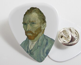 Van Gogh Self Portrait Impressionist Artist Masterpiece Painting Artwork Plectrum Pin Back Badge Brooch Guitar Pick novelty Musician Gift