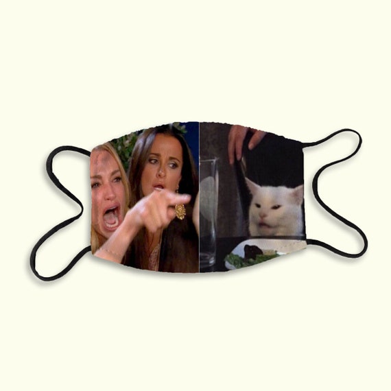 Femme Criant Au Chat Masque De Meme Chaton Mignon Meme De Etsy France