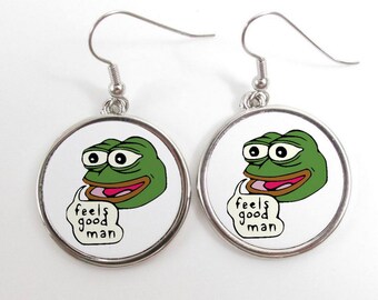 Pepe The Frog Feels Good Man Dank Funny Earrings Drop Dangling Humour Cute Funny Gift Inc Gift Bag Reddit Internet Meme