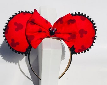 Mickey/ Minnie Mouse Imprint Ears, Minnie Mouse Princess Ears, Disney inspired headband , amusement park ears