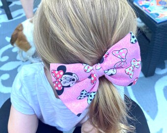 Minnie Mouse bow, Pink Minnie bow, Hair bow