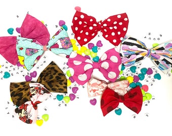 Girls hair bows, heart hair bows , red hair bows, pink hair clip for girls