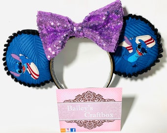 Lilo and Stitch Minnie Mouse Ears, Stitch Mickey Headband, unique Ears, READY TO SHIP