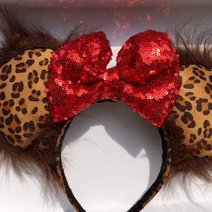 Animal Kingdom headband, Lion King Ears, Ears with fur, animal print Minnie Mouse headband