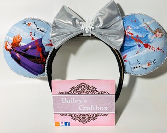 Disney Inspired Frozen Ears, Anna, Elsa, Snow Princess, Snowflakes, Minnie Mouse Ears, Anna and Elsa Ears, Ready to ship