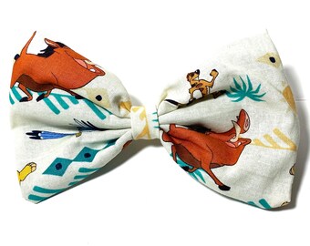 Lion King hair bow, Animal Kingdom bow, Simba Clip, Pumba Bow, Girls safari animal clip