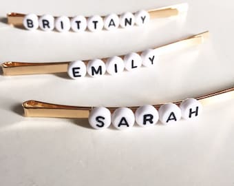 Gold Custom hair clips, personalised hair clips, bobby pin, hair accessories, customised name hair slides, hair pins, personalized hair clip