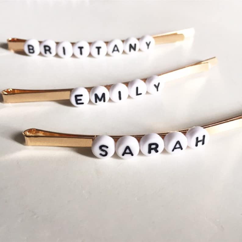 Gold Custom Hair Clips Personalised Hair Clips Bobby Pin Etsy UK