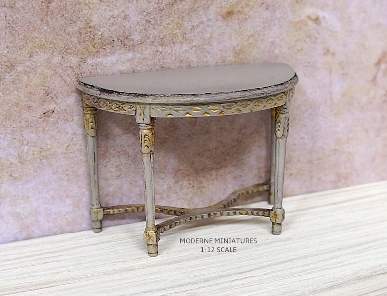 1:12 Dollhouse Miniature Doll Furniture Carved Wooden White Stool High Chair ^