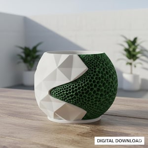 Voronoi Geometric Planter STL – Modern Succulent Pot (Digital Download)