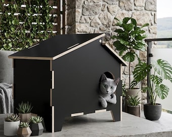 Plantilla para casita de gatos (dxf, ai, pdf) Descarga digital