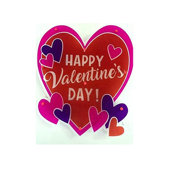 Details about   Valentine's Day Lighted Heart Window Decoration 1 Piece 