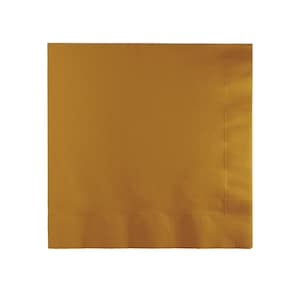 Gold Plain Solid Color Paper Disposable Luncheon Napkins