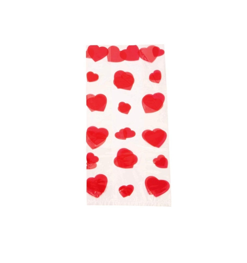 Valentine\u2019s Day Hearts Cellophane Treat Loot Bags \u2013 40 Pieces