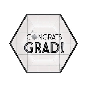 Graduation Hexagon 7” Dessert Plates – 18 Pack