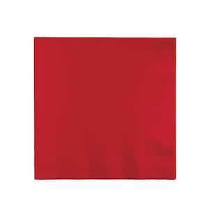 Red Plain Solid Color Paper Disposable Luncheon Napkins