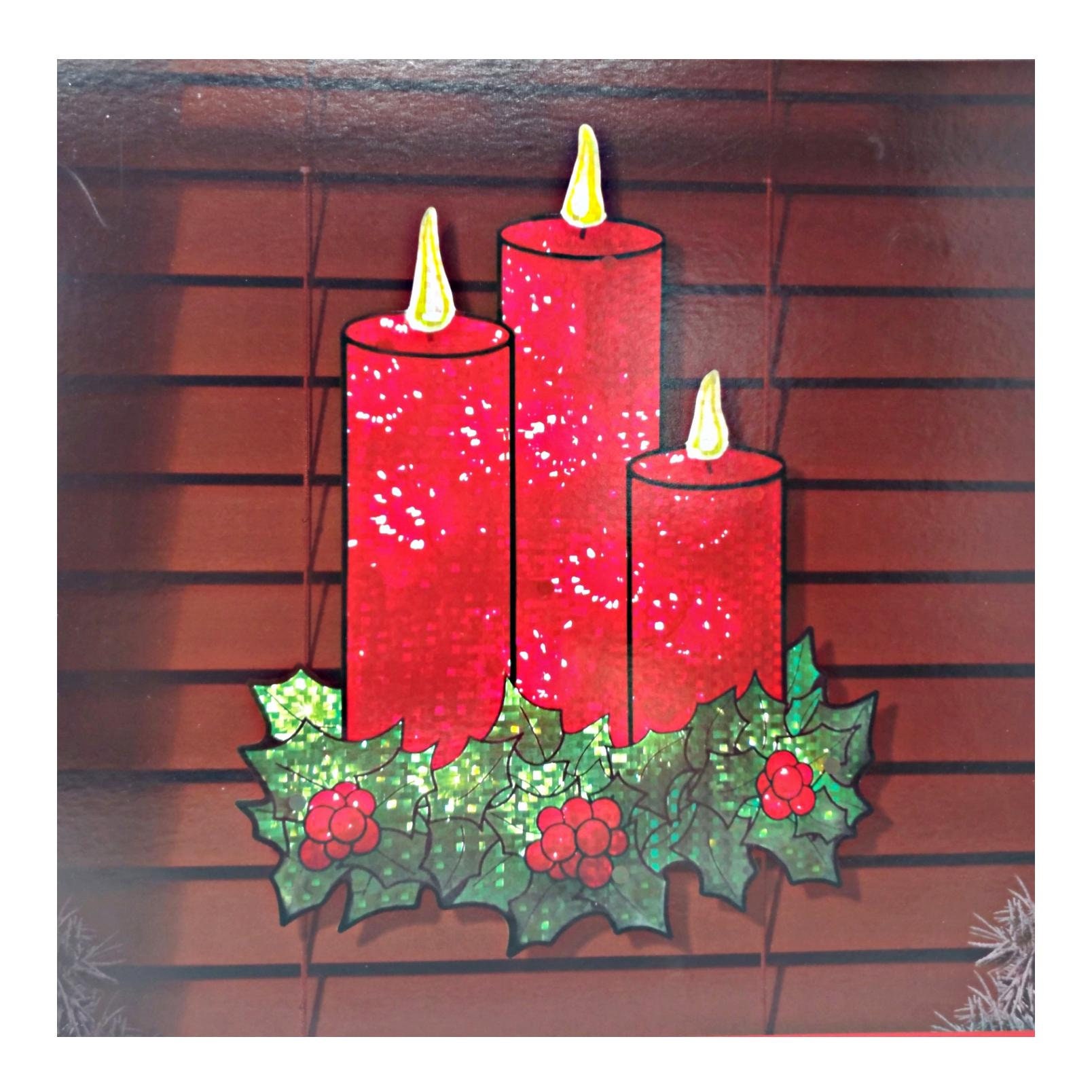 Christmas Candles Lighted Window Decoration - 1 Piece