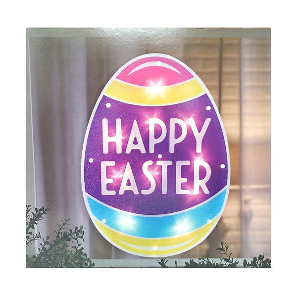 Easter Egg Lighted Instant Décor Window Decoration – 1 Piece