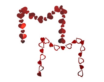 Valentine’s Day Hanging Red Heart Garland 5 FT Two Assorted Styles