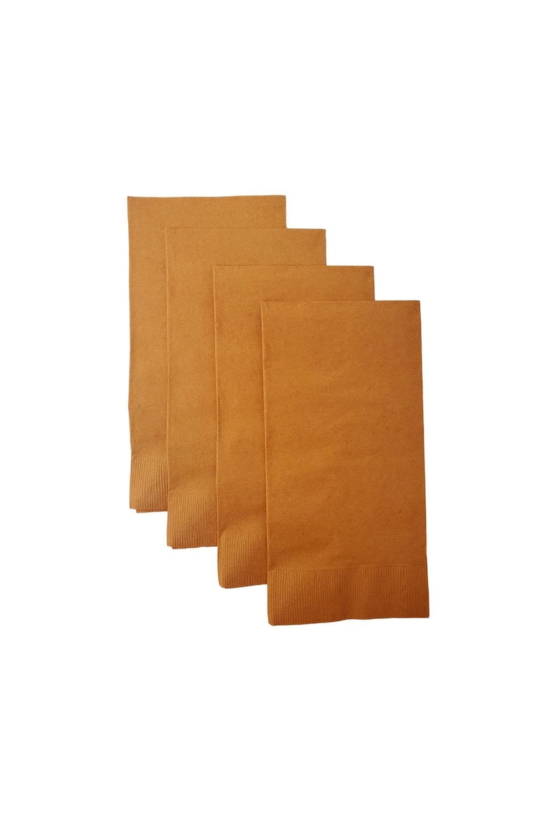 Pumpkin Spice Plain Solid Color Paper Disposable Dinner Guest Hand Towels Napkins