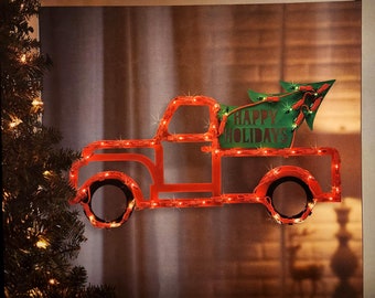 Christmas Truck Lighted Window Decoration – 1 Piece