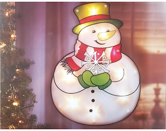 Christmas Snowman Lighted Window Decoration – 1 Piece