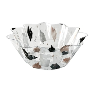 Graduation Small Scalloped Plastic Disposable Serving Bowl Tableware – 1 Piece