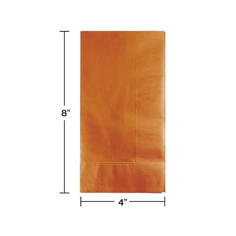 Pumpkin Spice Plain Solid Color Paper Disposable Dinner Guest Hand Towels Napkins