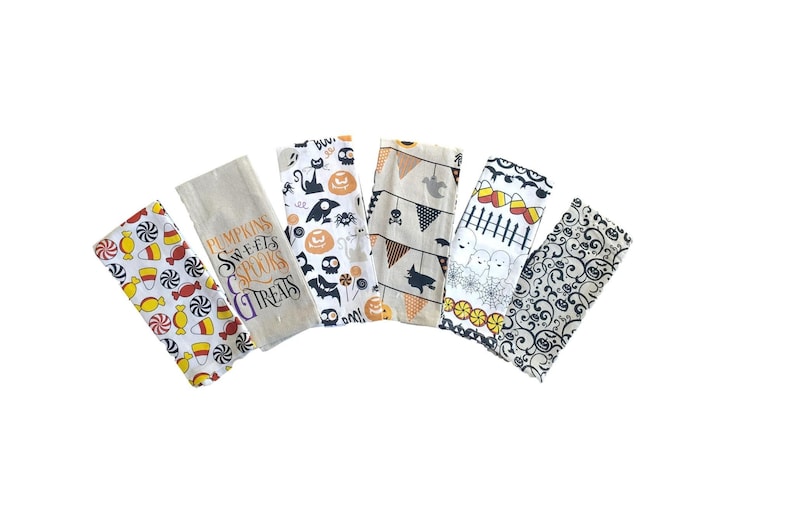 Halloween Printed Kitchen Towels \u2013 Set of 6