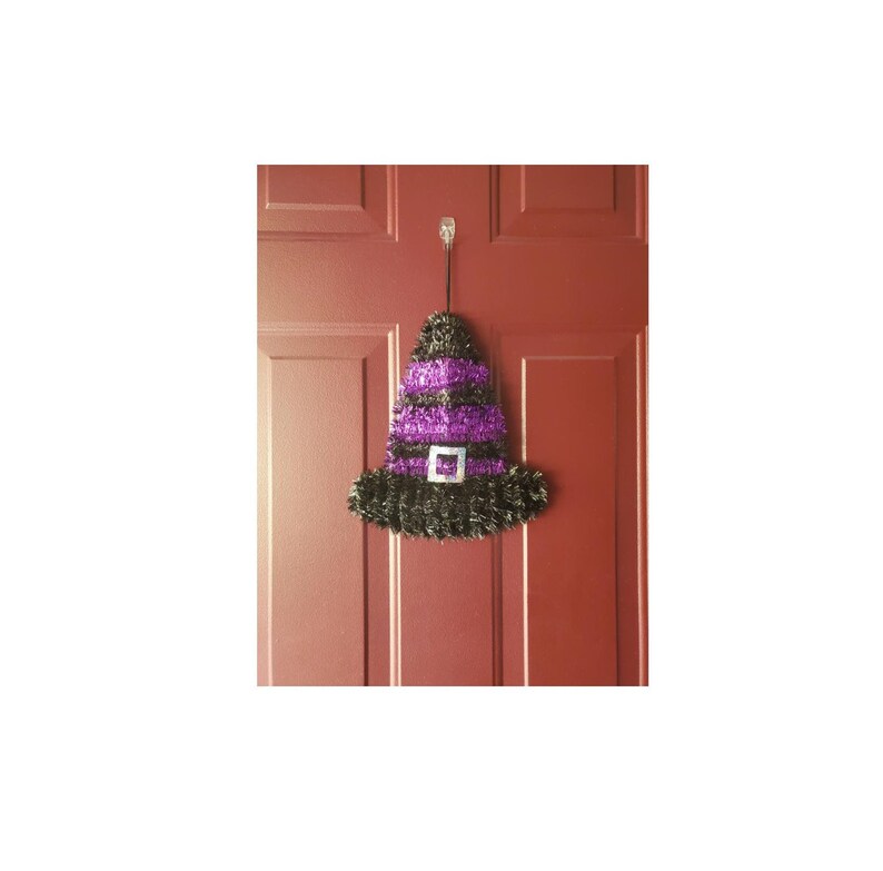 Halloween Tinsel Witch Hat Hanging Decoration 2 Pieces Etsy