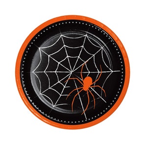 Halloween Spider 9” Paper Disposable Plates – 8 Count