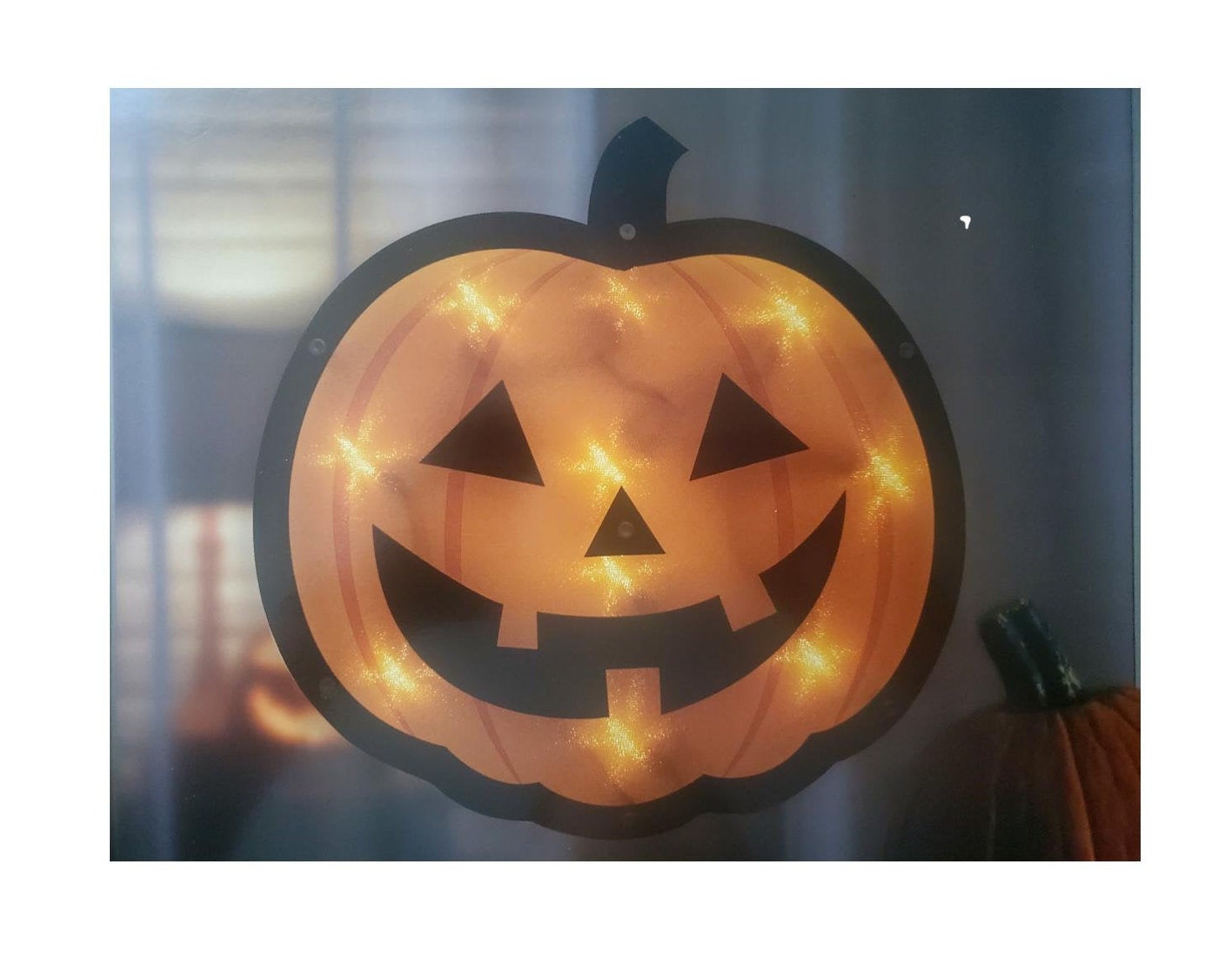 Halloween Lighted JackoLantern Pumpkin Window Decoration 1 Etsy