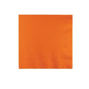 Orange Plain Solid Color Paper Disposable Luncheon Napkins